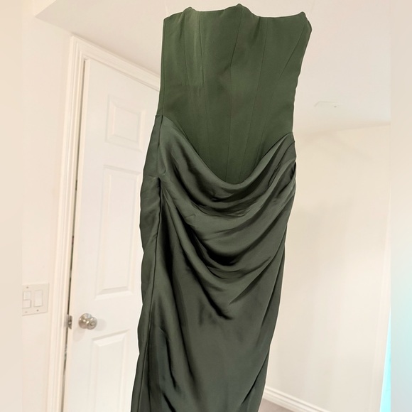 HOUSE OF CB 'Persephone' Emerald Olive Green Corset Maxi Dress XS/ Cup A-C - Picture 5 of 9